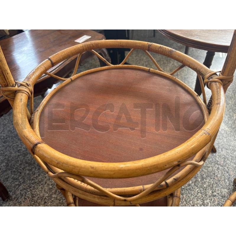 TAVOLINO PORTA BOTTIGLIE BAMBOO ANNI 70 | Mercatino dell'Usato Pomezia 3