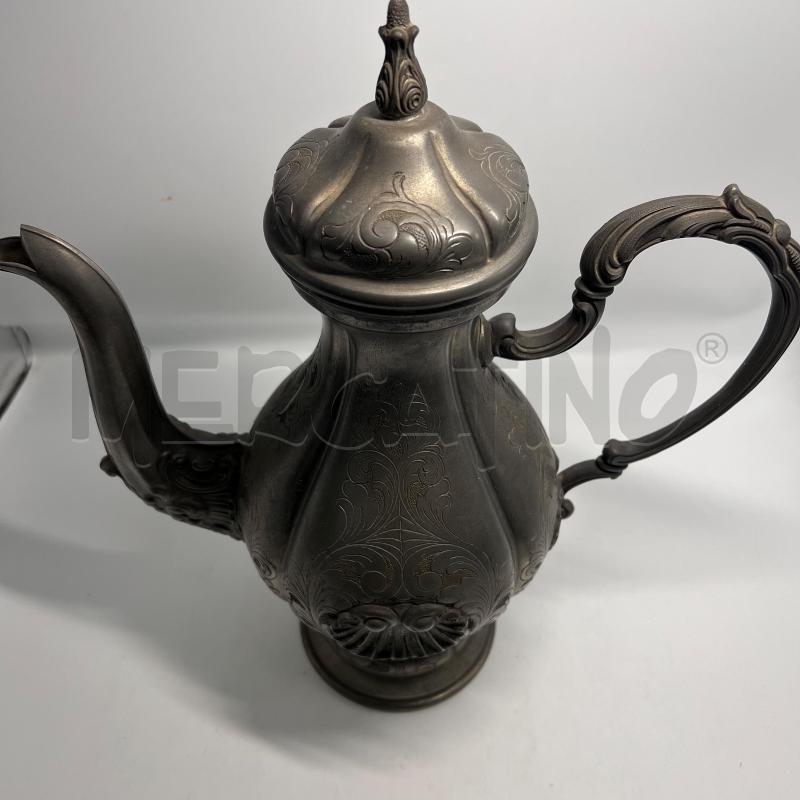 TEIERA IN PELTRO DECORATA  | Mercatino dell'Usato Pomezia 1