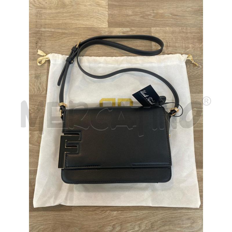 TRACOLLA DONNA FRACOMINA NERA DETTAGLIO LATERALE MONOGRAM ORO SMALTATO NERO | Mercatino dell'Usato Pomezia 5
