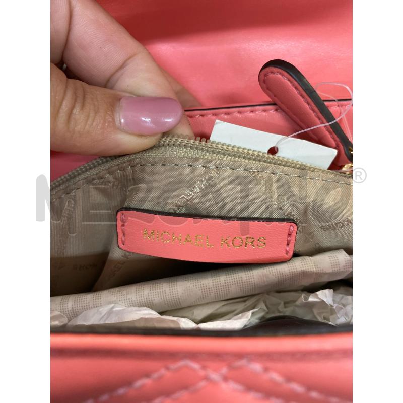 TRACOLLA DONNA MICHAEL KORS SALMONE PELLE VEGANA | Mercatino dell'Usato Pomezia 5