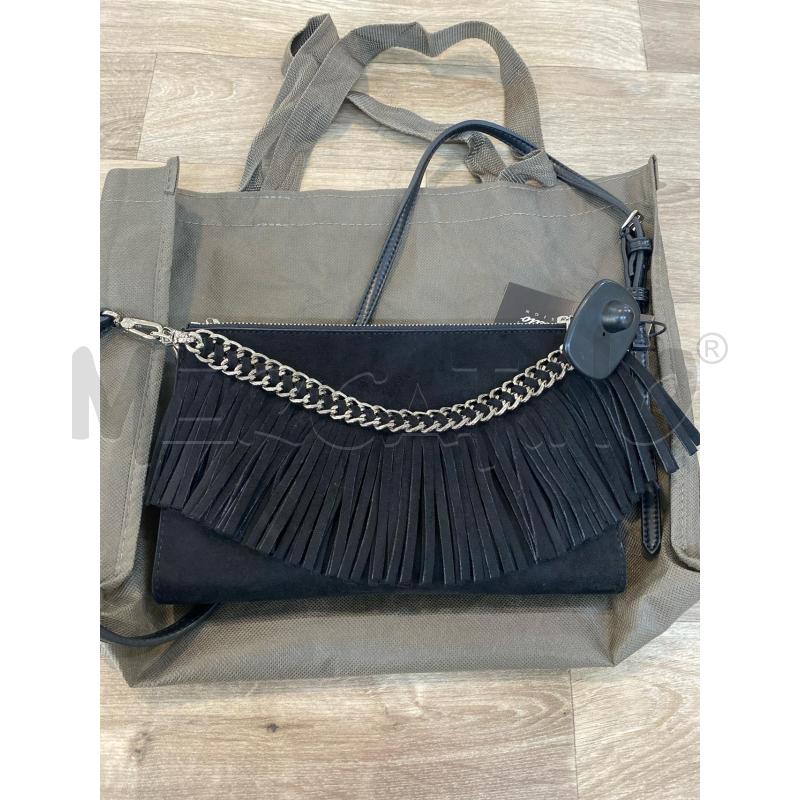 TRACOLLA DONNA NERA FRANGE CHARLES&KEITH | Mercatino dell'Usato Pomezia 1