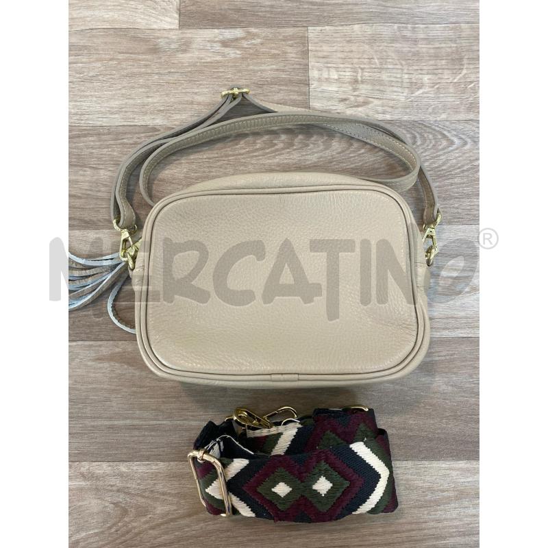 TRACOLLA DONNA PELLE BEIGE TRACOLLA VERDE VIOLA | Mercatino dell'Usato Pomezia 1