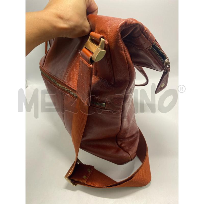 TRACOLLA DONNA PIQUADRO IN PELLE MARRONE-ARANCIO | Mercatino dell'Usato Pomezia 4