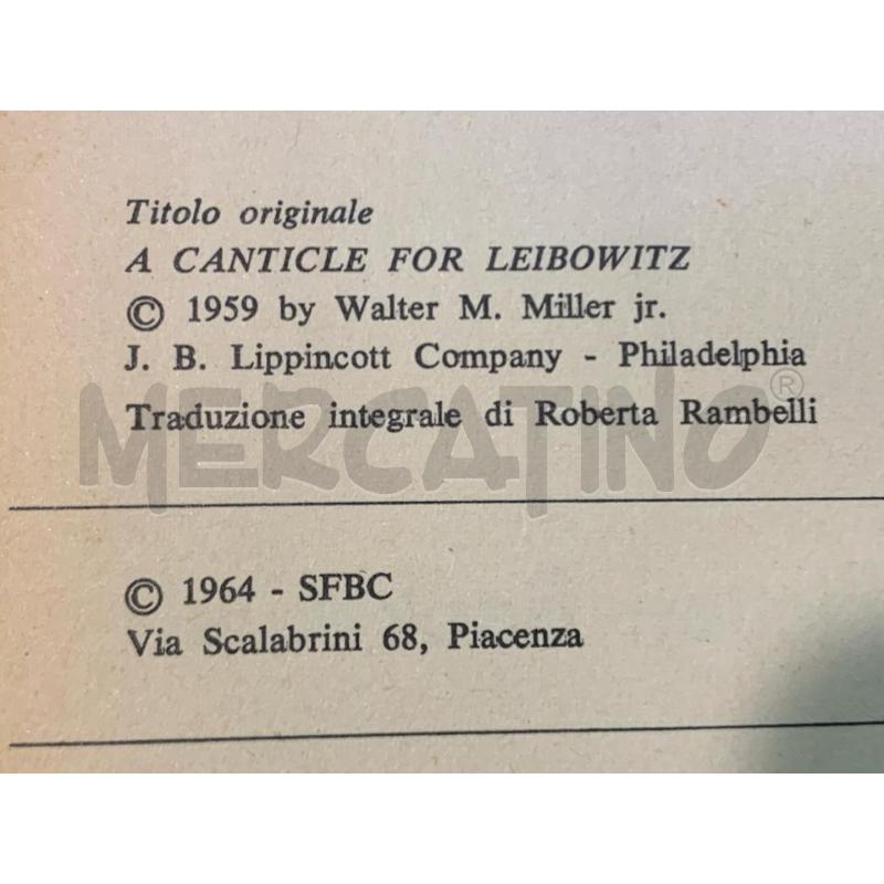UN CANTICO PER LEIBOWITZ LA TRIBUNA MILLER 1964 | Mercatino dell'Usato Pomezia 4