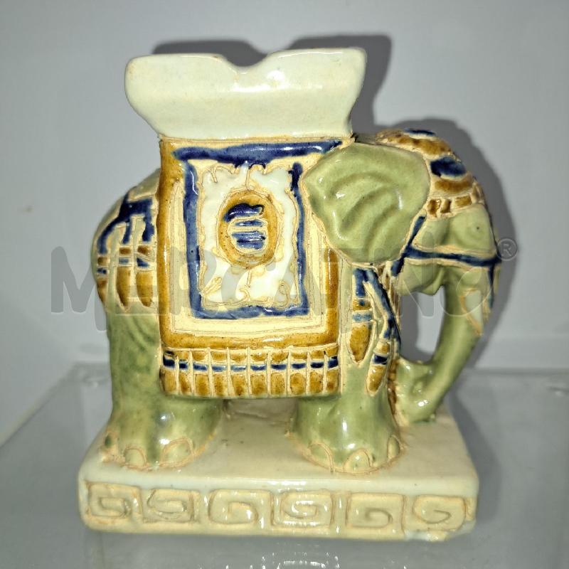 VASETTO ELEFANTE CERAM FONDO VERDE ORIENTALE | Mercatino dell'Usato Pomezia 2