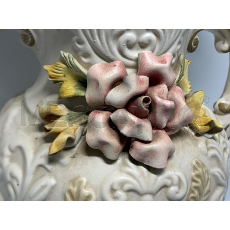 VASO CERAMICA 36 CM ROSA RILIEVO | Mercatino dell'Usato Pomezia 2
