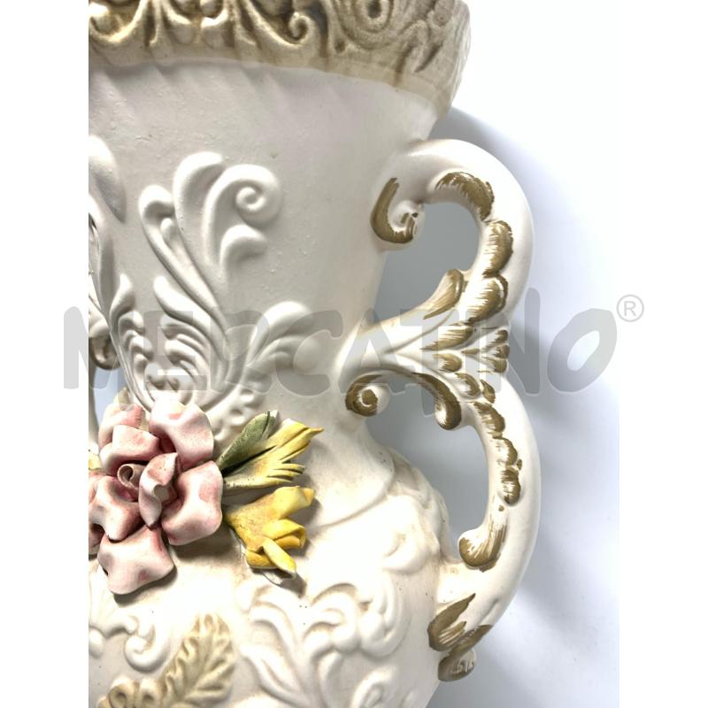 VASO CERAMICA 36 CM ROSA RILIEVO | Mercatino dell'Usato Pomezia 3