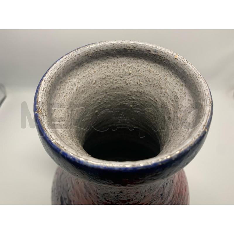 VASO CERAMICA ROSSA/BLU CON MANICO 30 CM | Mercatino dell'Usato Pomezia 2