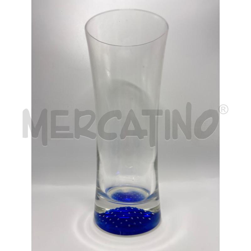 VASO VETRO B/BLU 23 CM | Mercatino dell'Usato Pomezia 1