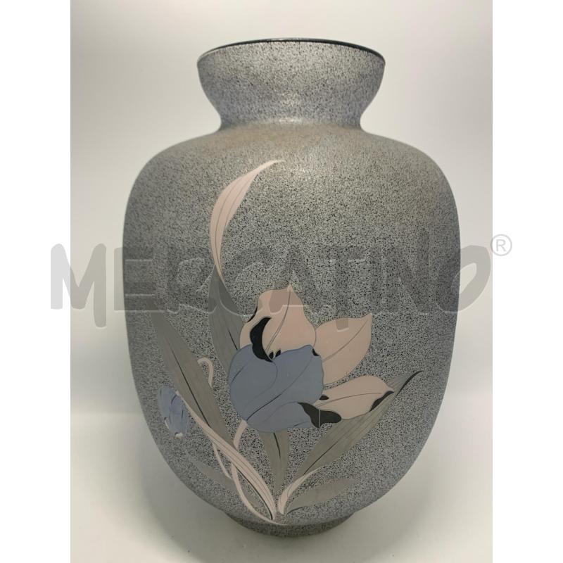 VASO VETRO PUNTINATO FIORE ROSA | Mercatino dell'Usato Pomezia 1