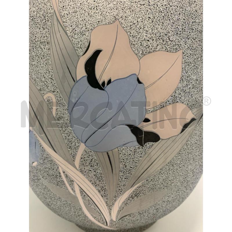 VASO VETRO PUNTINATO FIORE ROSA | Mercatino dell'Usato Pomezia 3