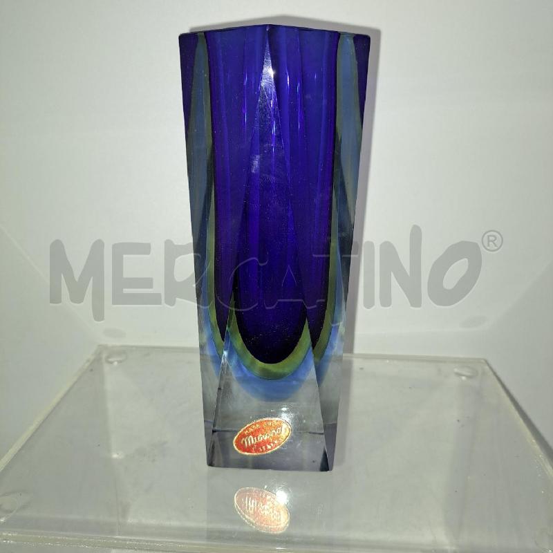 VASO VETRO SOMMERSO MURANO BLU GIALLO  | Mercatino dell'Usato Pomezia 1