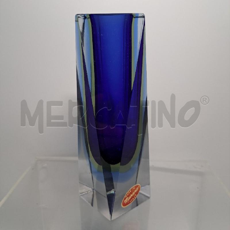 VASO VETRO SOMMERSO MURANO BLU GIALLO  | Mercatino dell'Usato Pomezia 2