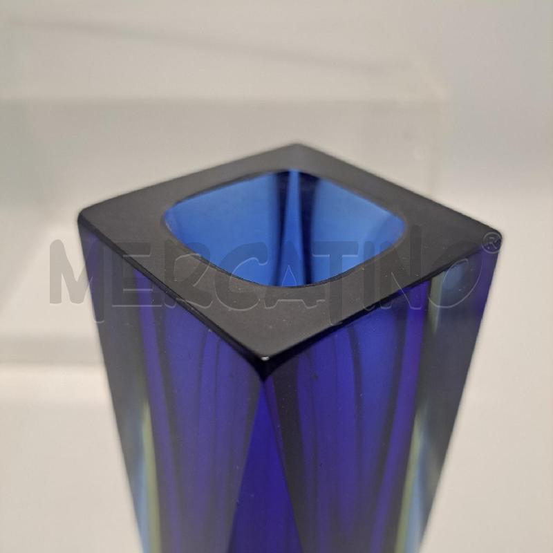VASO VETRO SOMMERSO MURANO BLU GIALLO  | Mercatino dell'Usato Pomezia 4
