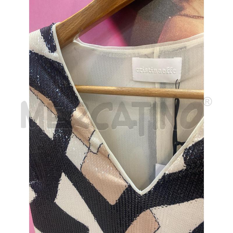 VESTITO DONNA BEIGE PAIETTE CRISTINA EFFE | Mercatino dell'Usato Pomezia 5