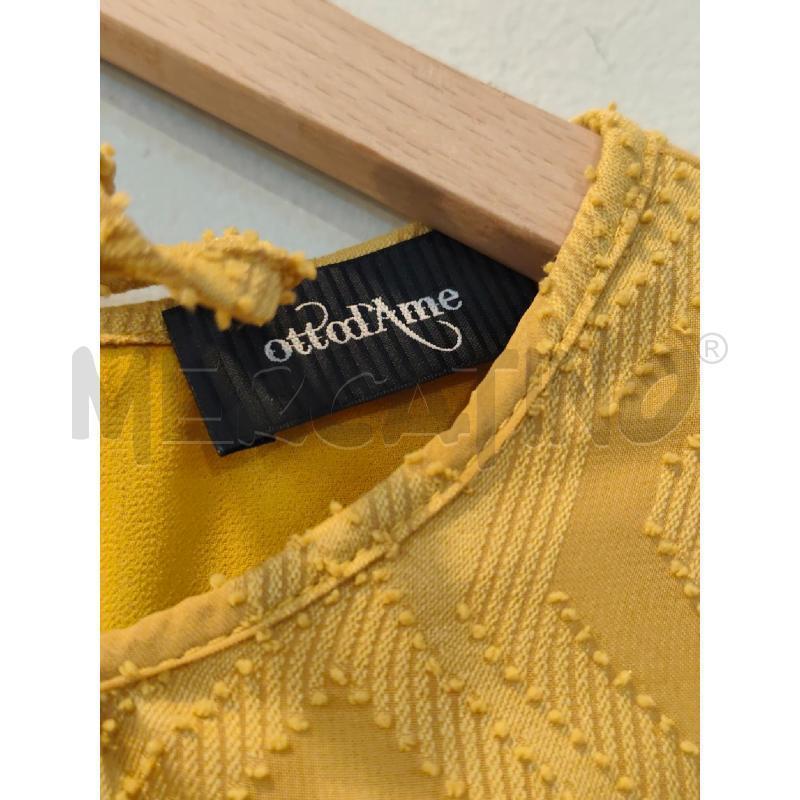 VESTITO DONNA OTTO D'AME GIALLO SENAPE LAVORATO PLISSE | Mercatino dell'Usato Pomezia 2