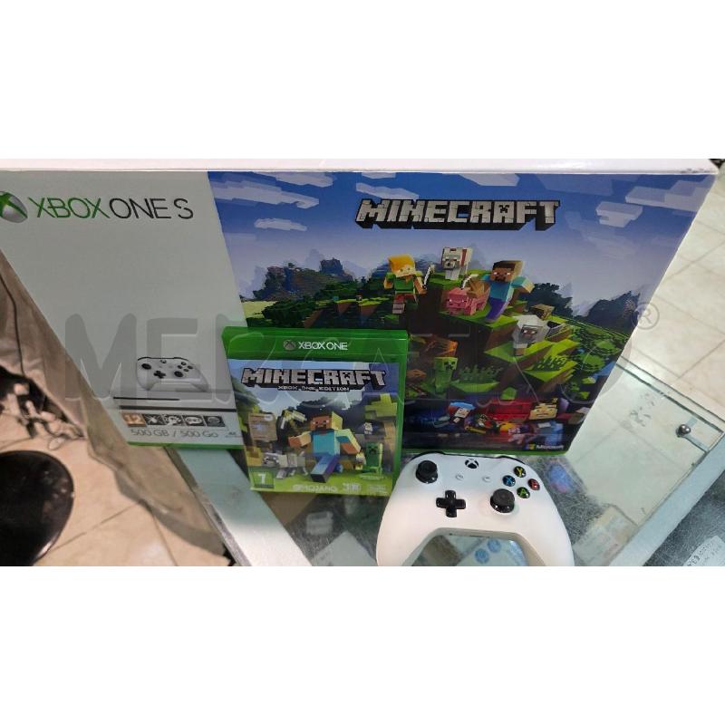 XBOX  ONE S 500GB+CONTROLLER+GIOCO MINECRAFT | Mercatino dell'Usato Pomezia 1