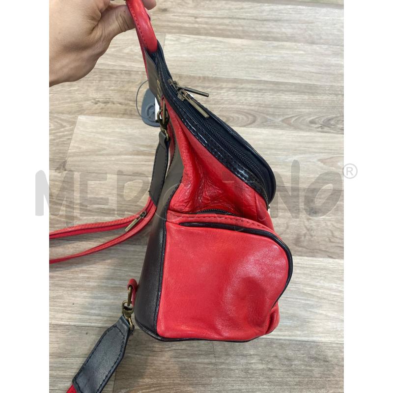 ZAINETTO DONNA IL GIGLIO IN PELLE ROSSO NERO | Mercatino dell'Usato Pomezia 3
