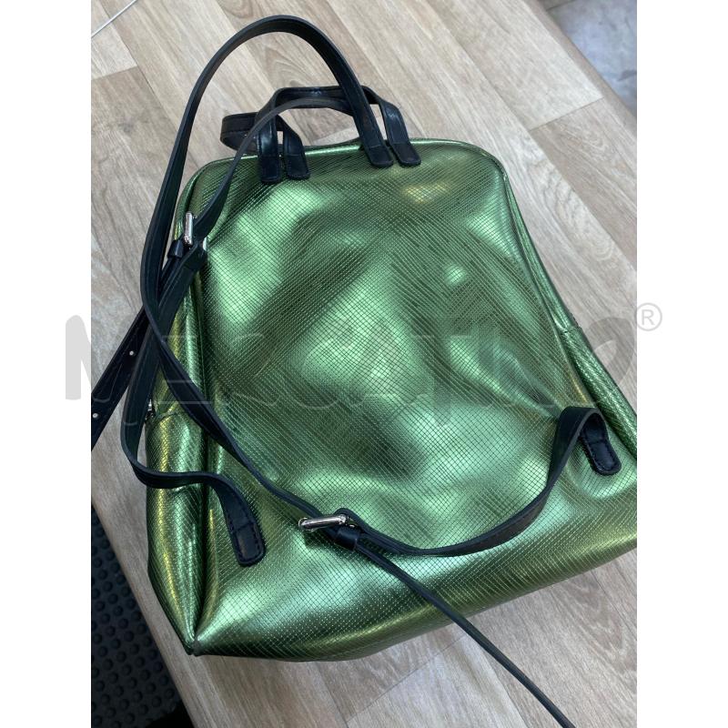 ZAINO DONNA GUM VERDE LUCIDO FIBIE NERO | Mercatino dell'Usato Pomezia 2