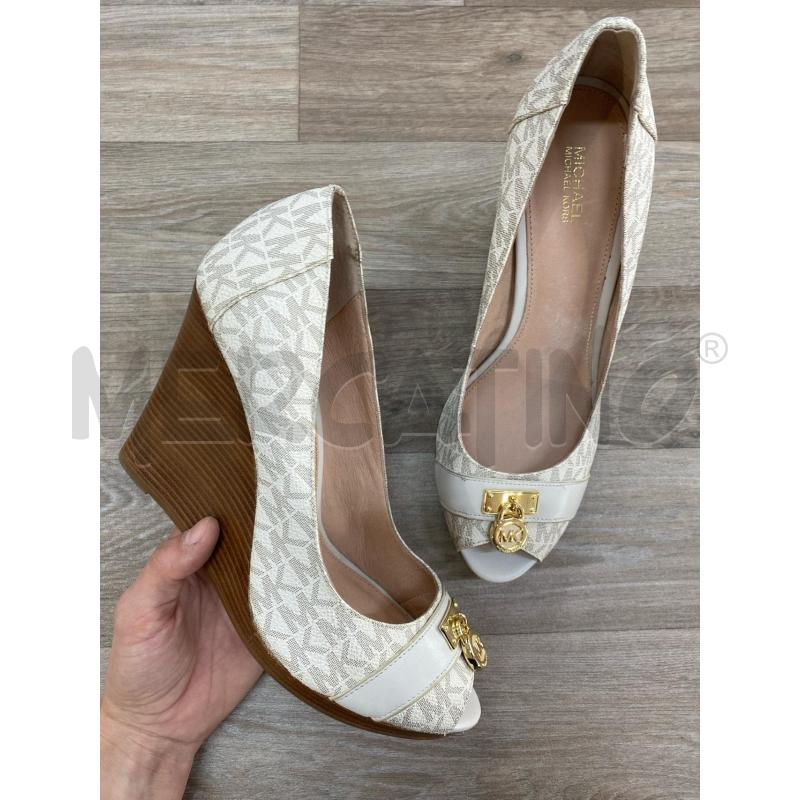 ZEPPA MICHAEL KORS PEEP TOE PANNA LEGNO | Mercatino dell'Usato Pomezia 3