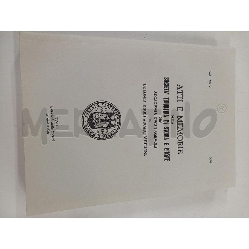 ATTI E MEMORIE TIBURTINE | Mercatino dell'Usato Guidonia montecelio 1