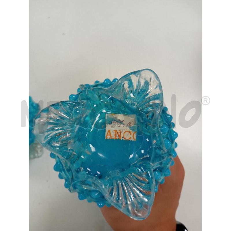 COPPIA VASI VINTAGE VETRO AZZURRO | Mercatino dell'Usato Rimini 2