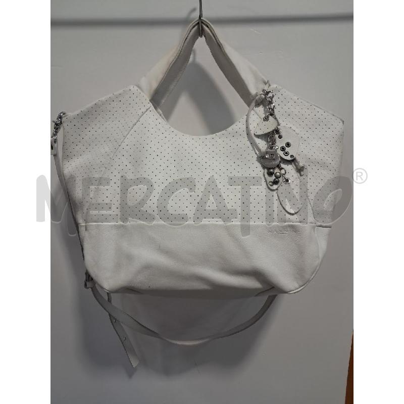 BORSA DONNA NANNINI PELLE BIANCA PUNTINI TRAFORATI | Mercatino dell'Usato Bellizzi 1