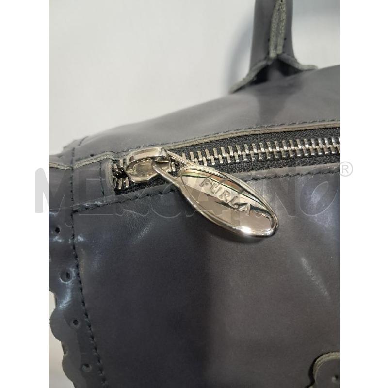 BORSA D FURLA BAULETTO GRIGIO PELLE SPAZZOLATA | Mercatino dell'Usato Bellizzi 4