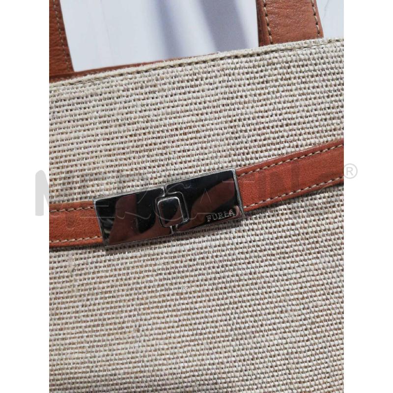 BORSA D FURLA CUOIO E JUTA COLOR SACCO | Mercatino dell'Usato Bellizzi 2
