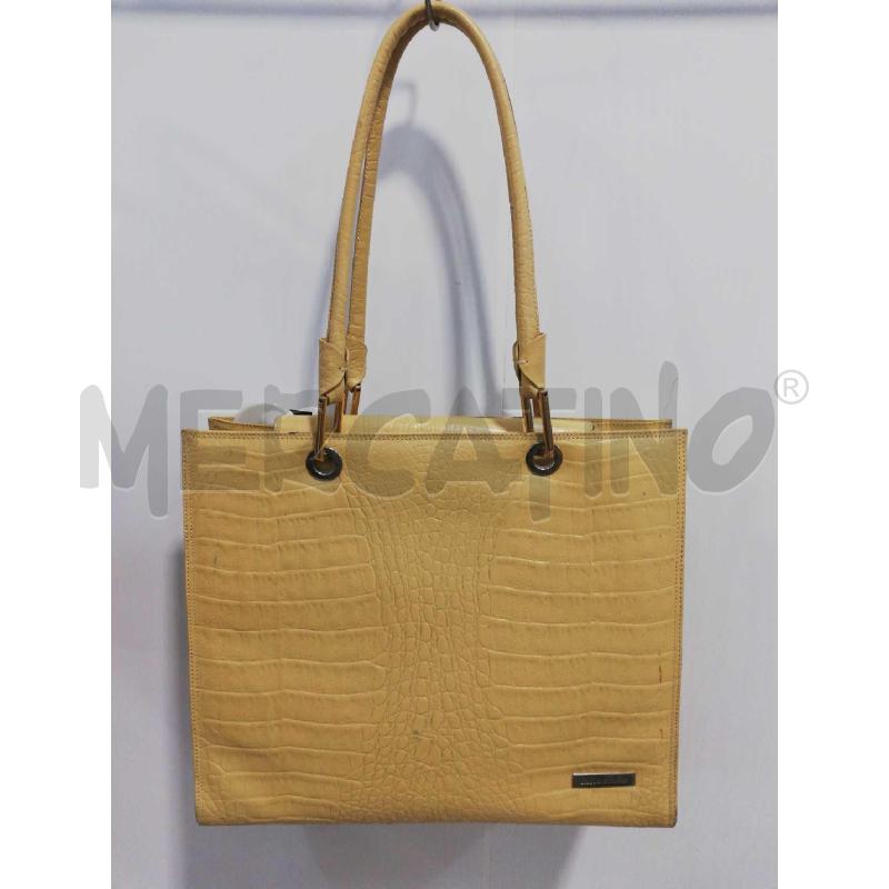 BORSA D MILA SHON PELLE GIALLO STAMPA COCCO | Mercatino dell'Usato Bellizzi 1