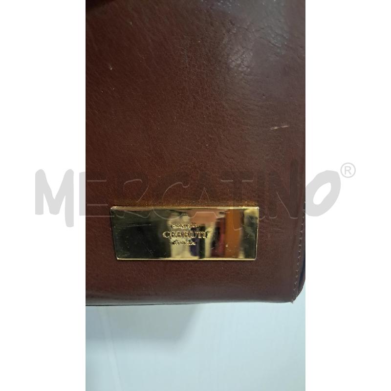 BORSA D SERGIO CERRUTI PELLE SPAZZOLATA MARRONE | Mercatino dell'Usato Bellizzi 2