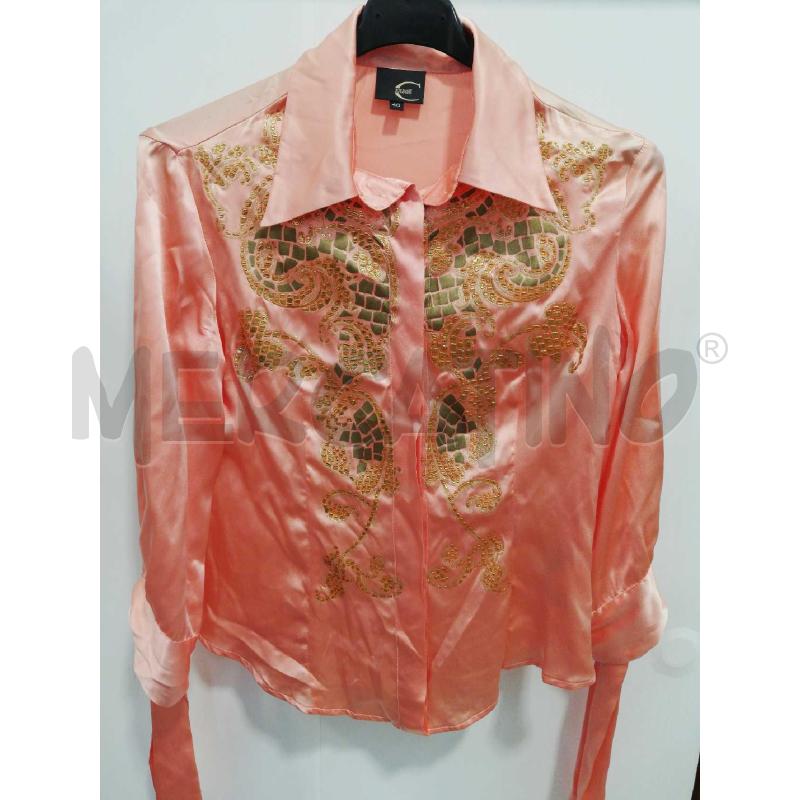 CAMICIA D JUST CAVALLI SETA COLOR ALBICOCCA RIC LAME' ORO | Mercatino dell'Usato Bellizzi 1