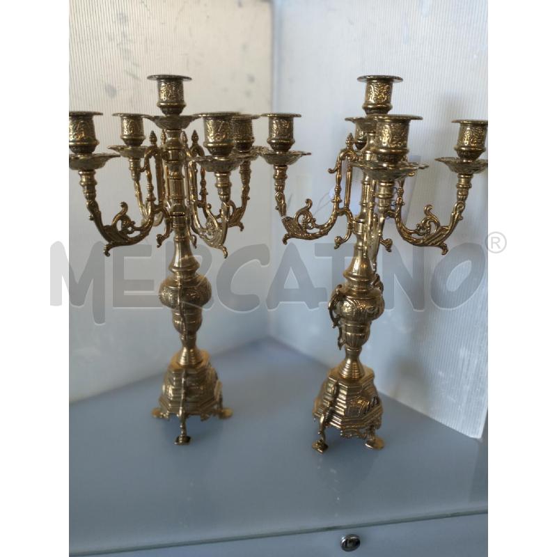 CANDELABRI PZ. 2 OTTONATI 5 CANDELE | Mercatino dell'Usato Bellizzi 1