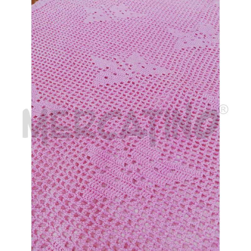 COPERTA CARROZZINA UNCINETTO ROSA SU TRAPUNTINA  | Mercatino dell'Usato Bellizzi 4