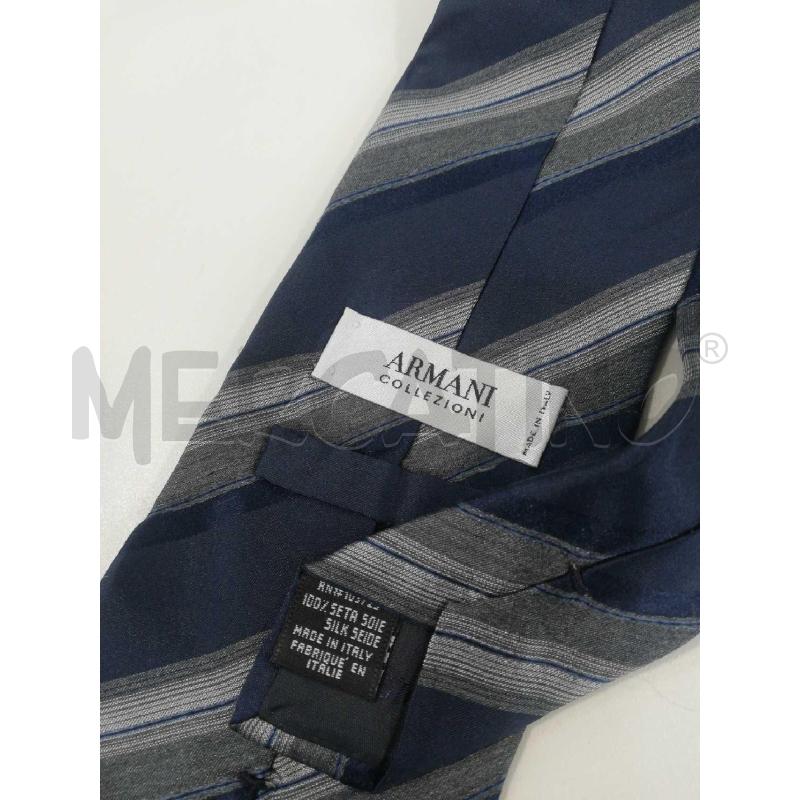 CRAVATTA ARMANI REGIMENTAL BLU GRIGIO SETA | Mercatino dell'Usato Bellizzi 3
