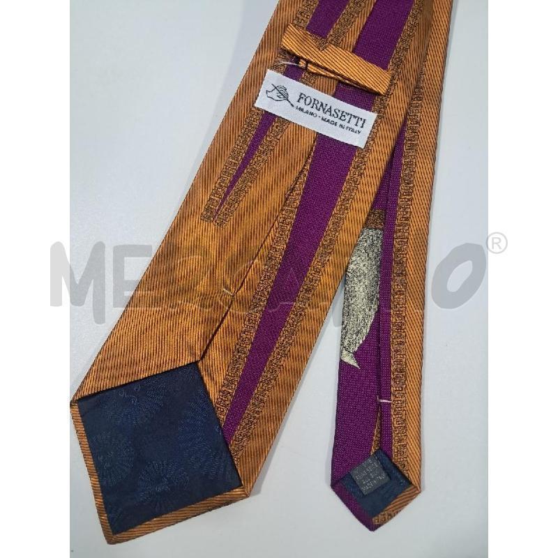 CRAVATTA FORNASETTI FANT ARANCIO E VIOLA | Mercatino dell'Usato Bellizzi 2