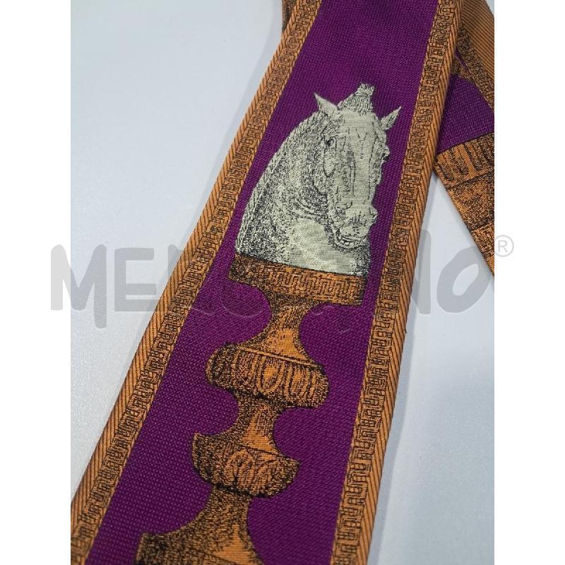 CRAVATTA FORNASETTI FANT ARANCIO E VIOLA | Mercatino dell'Usato Bellizzi 4