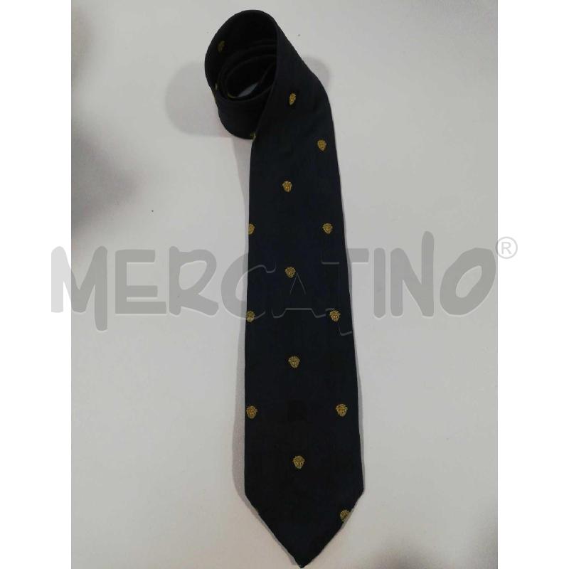 CRAVATTA GIANNI VERSACE BLU CON LOGO  | Mercatino dell'Usato Bellizzi 1