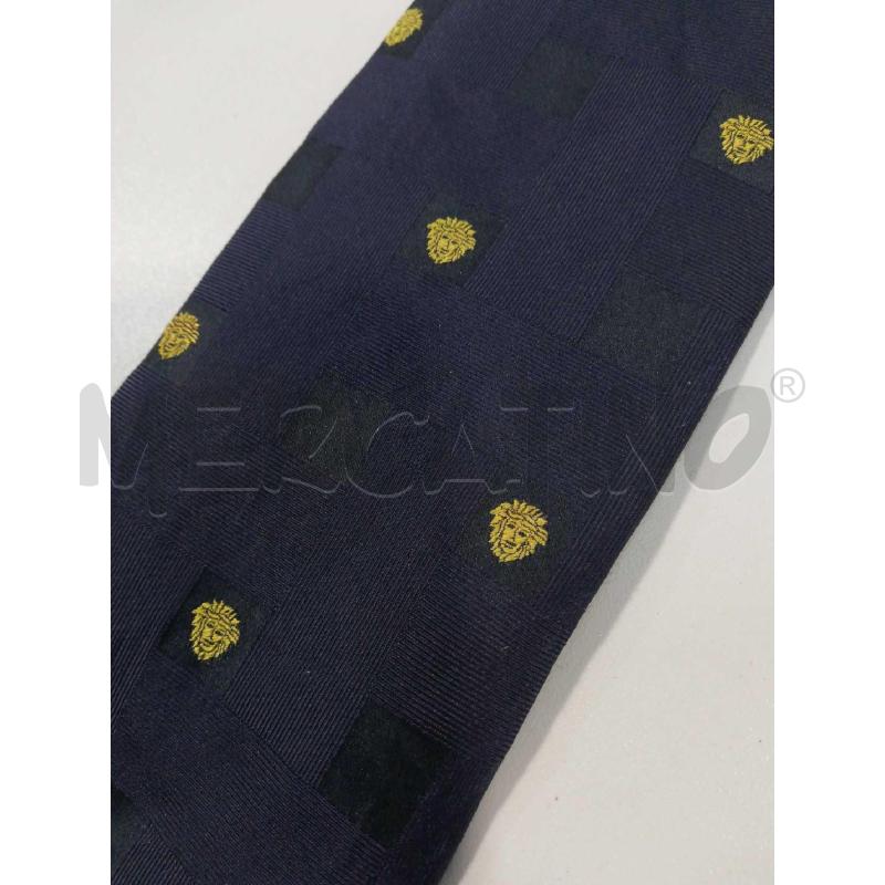 CRAVATTA GIANNI VERSACE BLU CON LOGO  | Mercatino dell'Usato Bellizzi 2