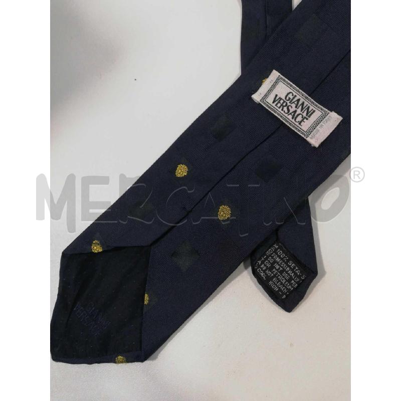 CRAVATTA GIANNI VERSACE BLU CON LOGO  | Mercatino dell'Usato Bellizzi 3