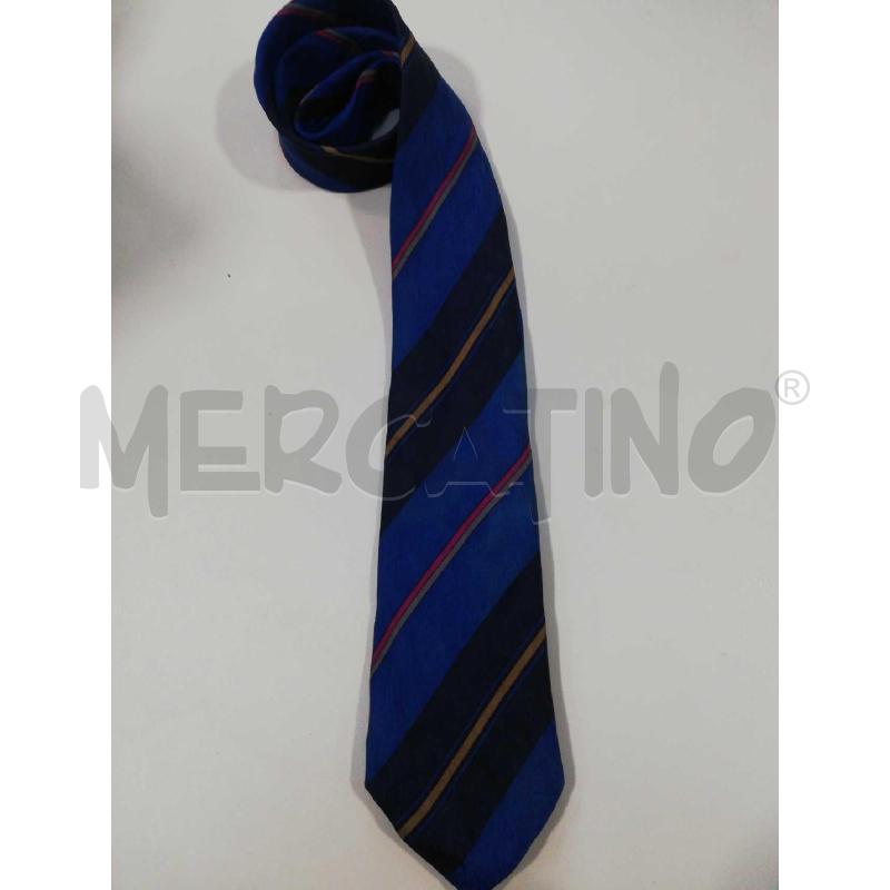 CRAVATTA SETA YVES SAINT LAURENT BLUETTE RIGHE | Mercatino dell'Usato Bellizzi 1