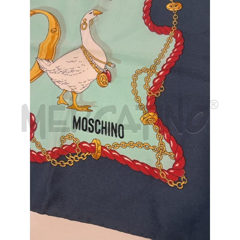 FOULARD MOSCHINO SETA FANT VERDE LETTERE CM 52X52 | Mercatino dell'Usato Bellizzi 2
