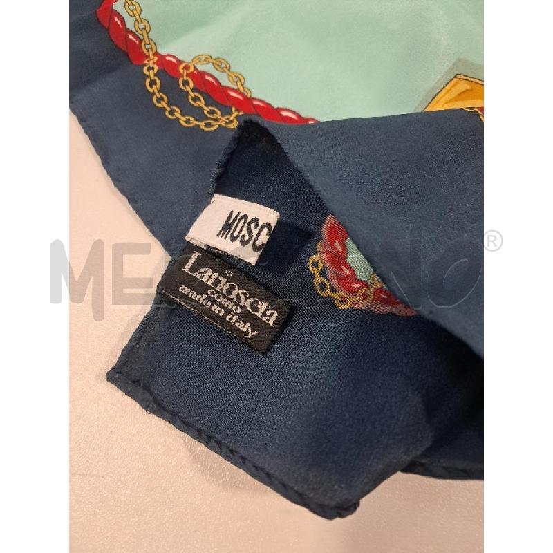 FOULARD MOSCHINO SETA FANT VERDE LETTERE CM 52X52 | Mercatino dell'Usato Bellizzi 3