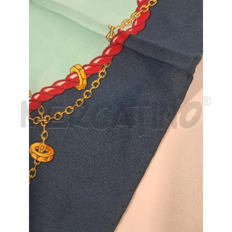 FOULARD MOSCHINO SETA FANT VERDE LETTERE CM 52X52 | Mercatino dell'Usato Bellizzi 5