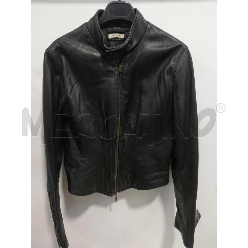 GIUBBINO DONNA PELLE NERO ZIP PIEGHINE DAV | Mercatino dell'Usato Bellizzi 1