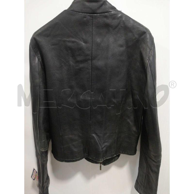GIUBBINO DONNA PELLE NERO ZIP PIEGHINE DAV | Mercatino dell'Usato Bellizzi 3