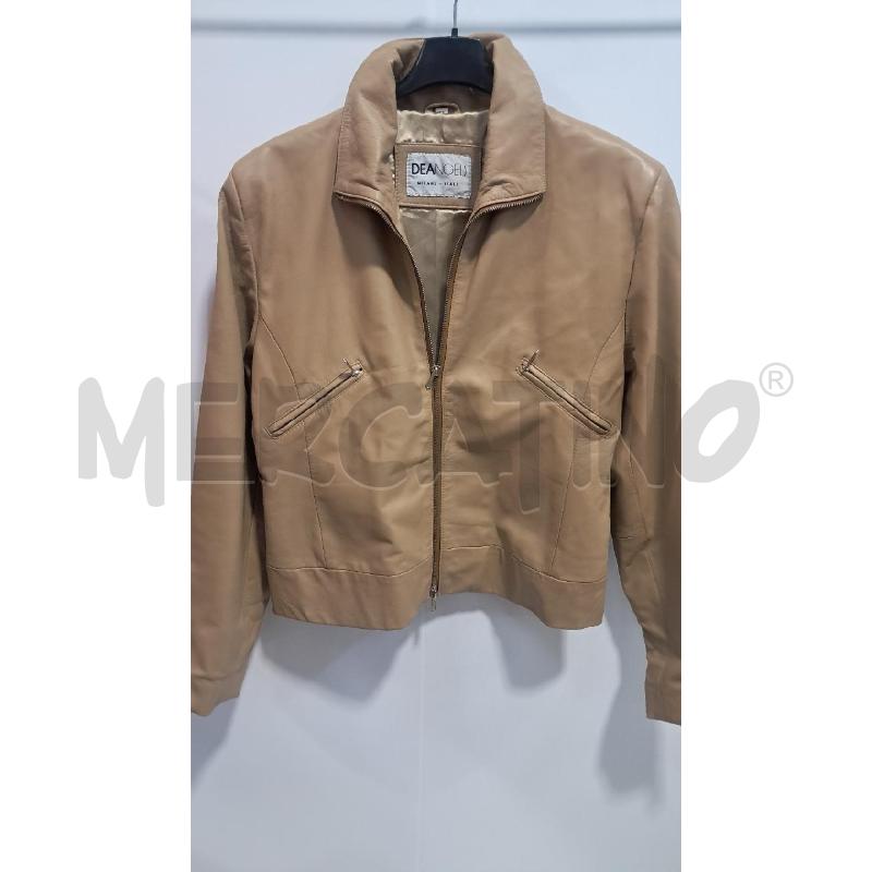 GIUBBINO D PELLE BEIGE ZIP DE ANGELI | Mercatino dell'Usato Bellizzi 1