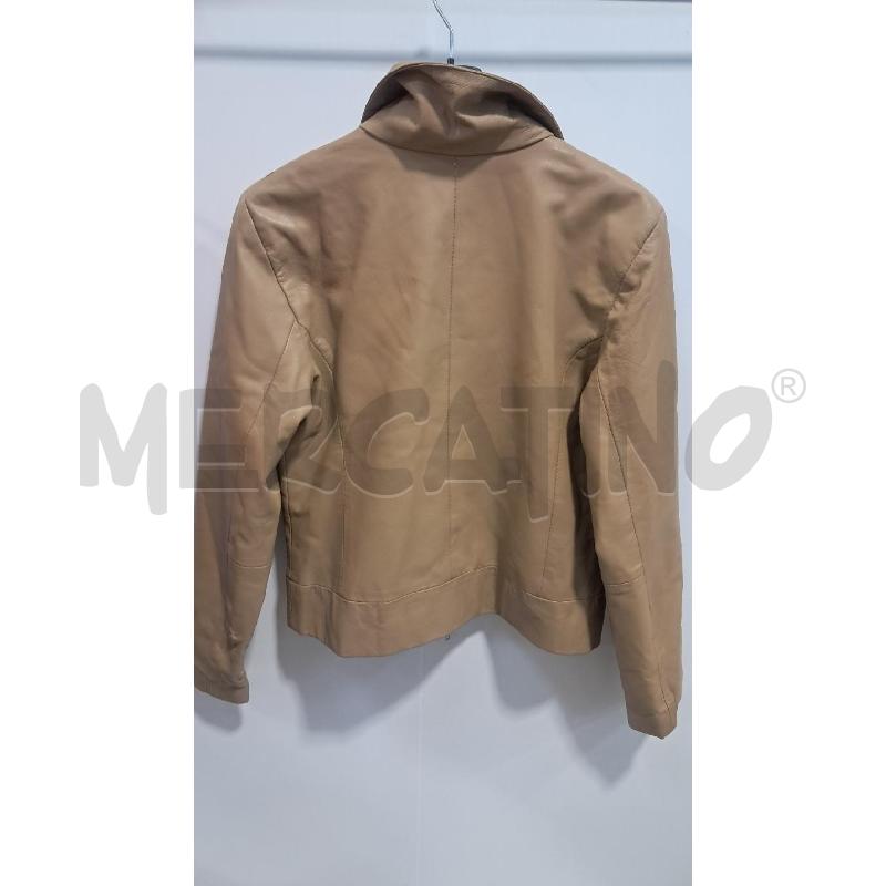 GIUBBINO D PELLE BEIGE ZIP DE ANGELI | Mercatino dell'Usato Bellizzi 2