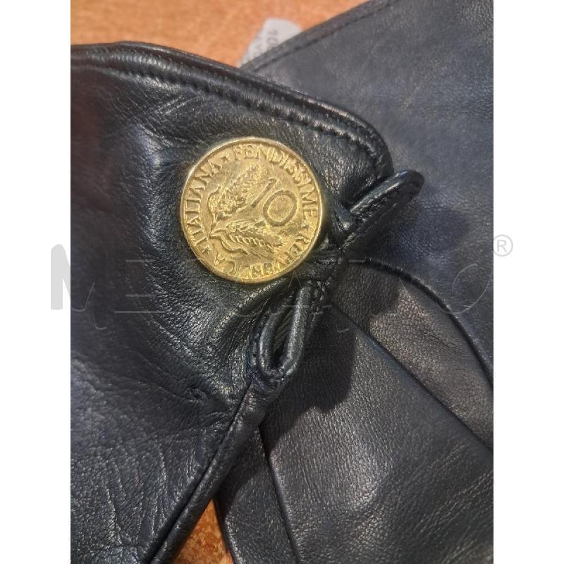 GUANTI D FENDISSIME PELLE NERO BOTTONE MONETA | Mercatino dell'Usato Bellizzi 2