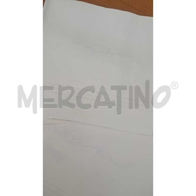 LENZ MATR BIANCO LINO RICAMO TESSILE SOPRA+2F | Mercatino dell'Usato Bellizzi 1